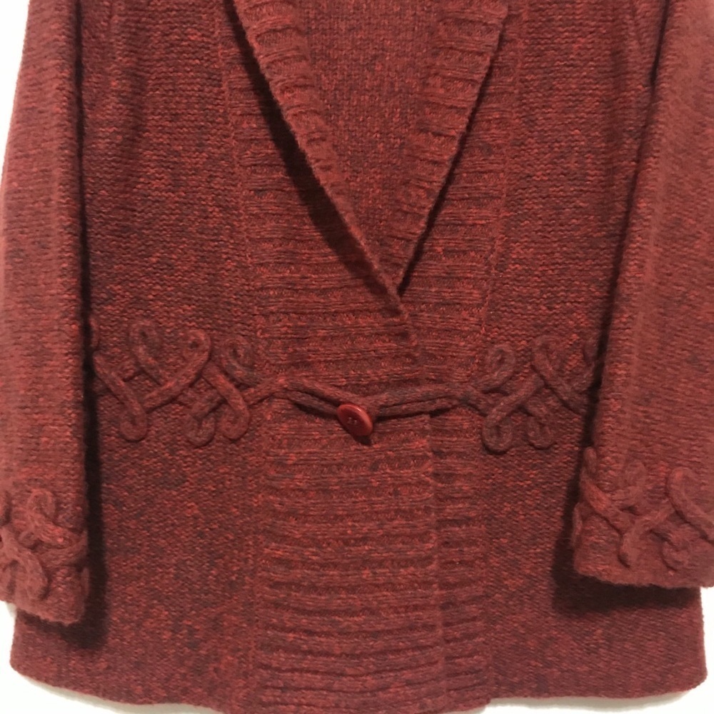 Pendleton Knit One Button Maroon Cardigan - Picture 2 of 11